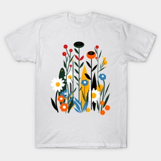 Mid century flowers field T-Shirt